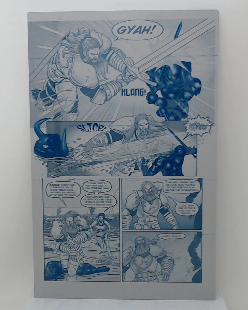 Bones of the Gods #1 - Page 1 - Cyan - Comic Printer Plate - PRESSWORKS