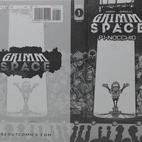 Grimm Space P1-Nocchio #1 -  Framed Cover - Black - Printer Plate - PRESSWORKS - Comic Art